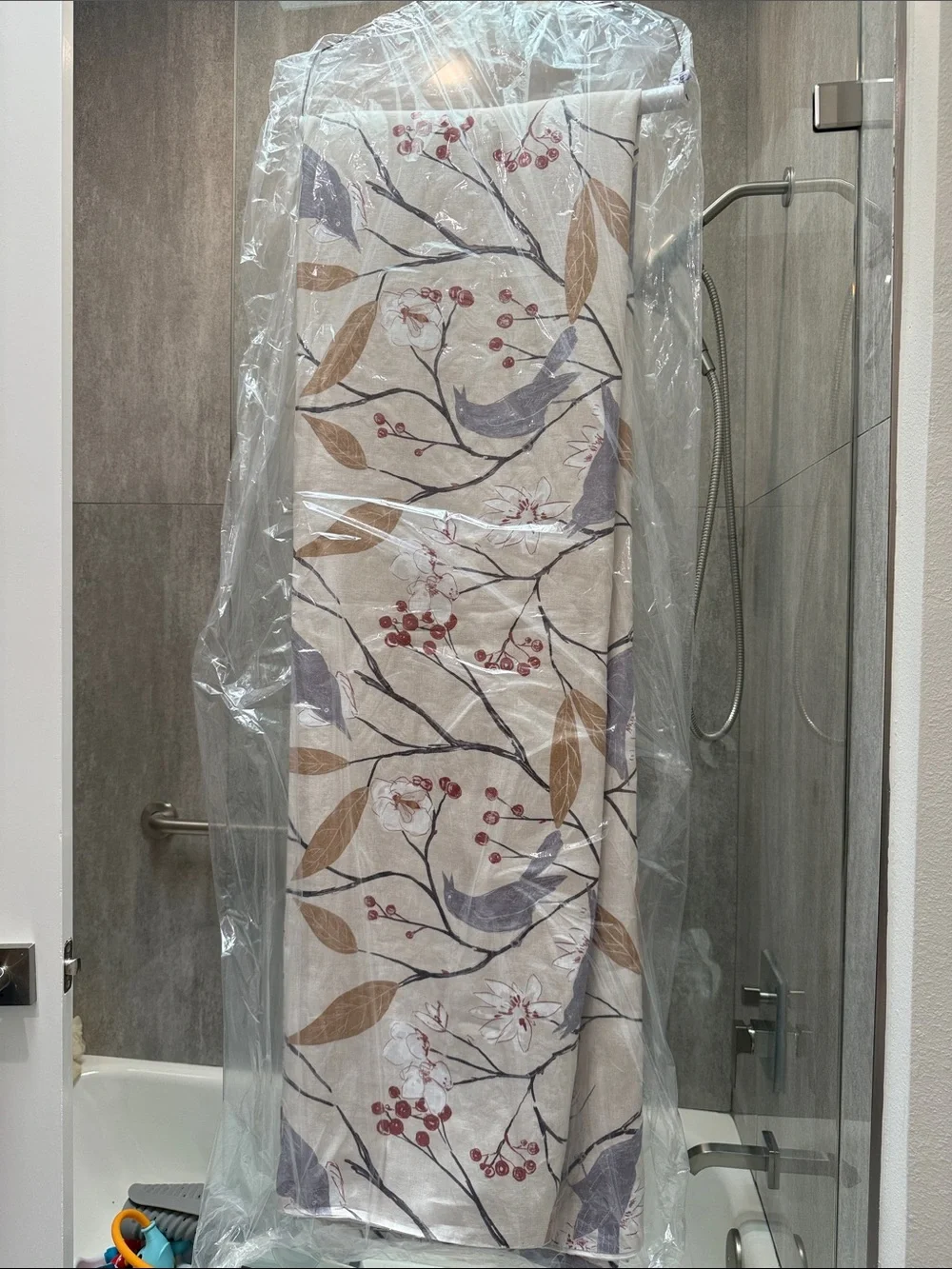 Rejuvenation Floral Bird Print Beige Cotton Sateen king Duvet Cover